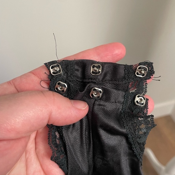 Vintage 60's Van Raalte Lace Trim Bodysuit Lingerie One Piece Black Size Medium - Picture 5 of 7